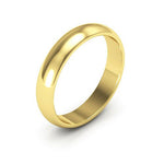 10K Yellow Gold 4mm half round wedding band - DELLAFORA