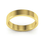 10K Yellow Gold 4mm heavy weight flat wedding band - DELLAFORA