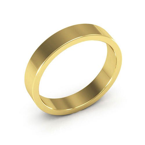 10K Yellow Gold 4mm heavy weight flat wedding band - DELLAFORA