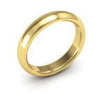 10K Yellow Gold 4mm heavy weight half round comfort fit wedding band - DELLAFORA