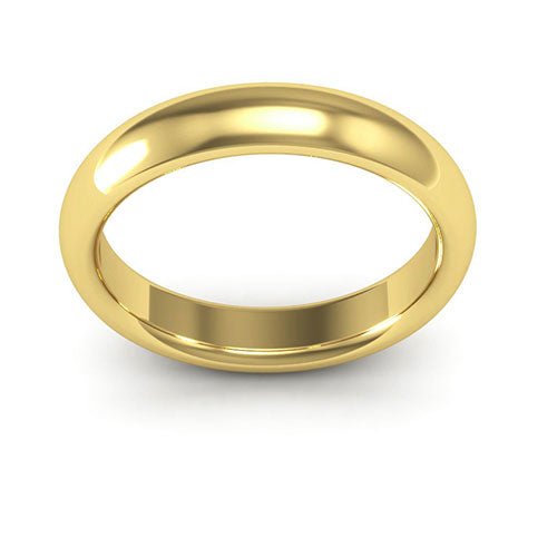 10K Yellow Gold 4mm heavy weight half round comfort fit wedding band - DELLAFORA