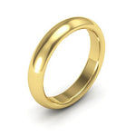 10K Yellow Gold 4mm heavy weight half round comfort fit wedding band - DELLAFORA