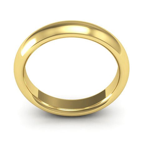 10K Yellow Gold 4mm heavy weight half round comfort fit wedding band - DELLAFORA