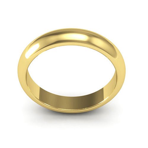 10K Yellow Gold 4mm heavy weight half round wedding band - DELLAFORA