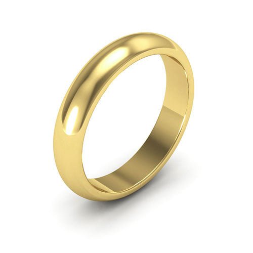 10K Yellow Gold 4mm heavy weight half round wedding band - DELLAFORA