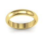 10K Yellow Gold 4mm heavy weight half round wedding band - DELLAFORA