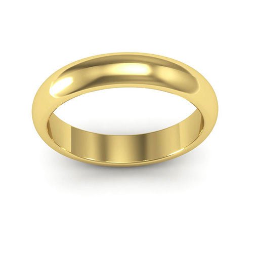 10K Yellow Gold 4mm heavy weight half round wedding band - DELLAFORA