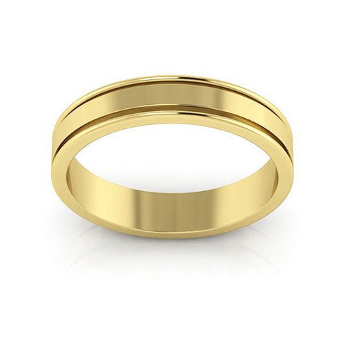 10K Yellow Gold 4mm raised edge design wedding band - DELLAFORA
