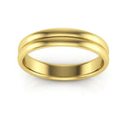 10K Yellow Gold 4mm rigged half round comfort fit wedding band - DELLAFORA