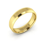 10K Yellow Gold 5mm beveled edge comfort fit wedding band - DELLAFORA