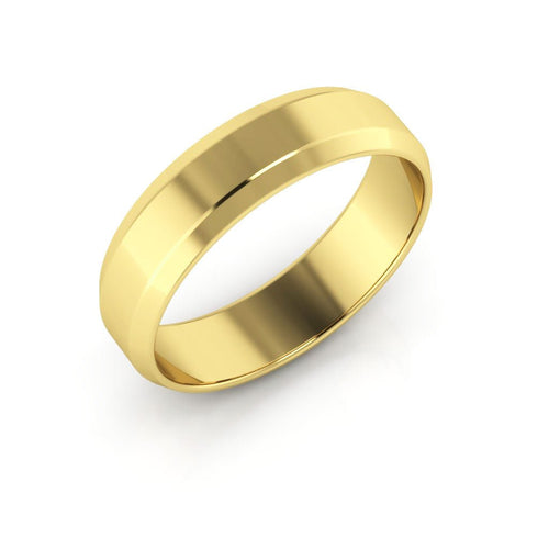 10K Yellow Gold 5mm beveled edge wedding band - DELLAFORA