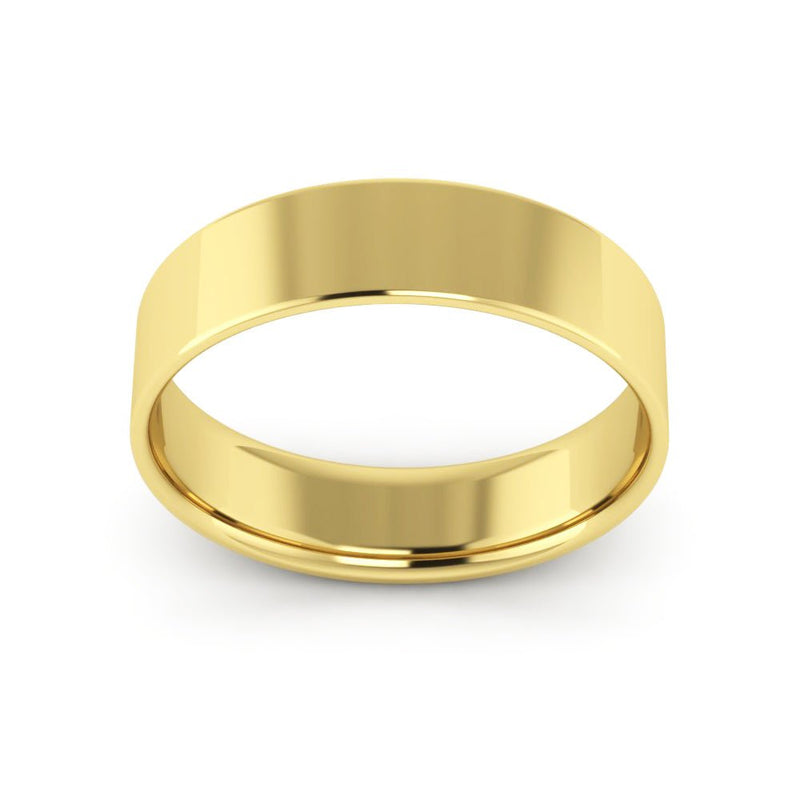 10K Yellow Gold 5mm extra light flat comfort fit wedding bands - DELLAFORA