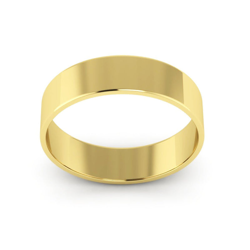 10K Yellow Gold 5mm extra light flat wedding bands - DELLAFORA