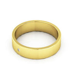 10K Yellow Gold 5mm flat diamond wedding band - DELLAFORA