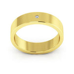 10K Yellow Gold 5mm flat diamond wedding band - DELLAFORA