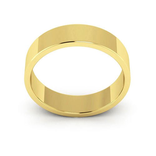 10K Yellow Gold 5mm flat wedding band - DELLAFORA