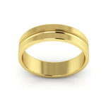 10K Yellow Gold 5mm grooved design wedding band - DELLAFORA
