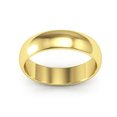10K Yellow Gold 5mm half round wedding band - DELLAFORA