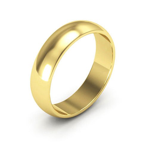 10K Yellow Gold 5mm half round wedding band - DELLAFORA