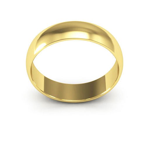 10K Yellow Gold 5mm half round wedding band - DELLAFORA