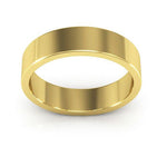 10K Yellow Gold 5mm heavy weight flat wedding band - DELLAFORA
