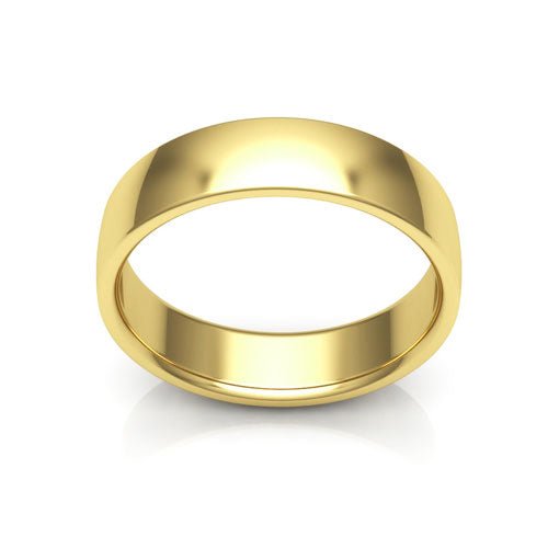 10K Yellow Gold 5mm low dome comfort fit wedding band - DELLAFORA