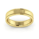 10K Yellow Gold 5mm milgrain raised edge design comfort fit wedding band - DELLAFORA