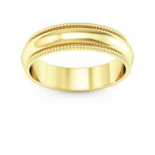 10K Yellow Gold 5mm milgrain wedding band - DELLAFORA