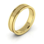 10K Yellow Gold 5mm raised edge design comfort fit wedding band - DELLAFORA