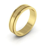 10K Yellow Gold 5mm raised edge design wedding band - DELLAFORA