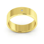 10K Yellow Gold 6mm flat diamond wedding band - DELLAFORA