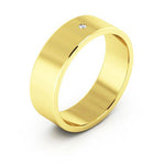 10K Yellow Gold 6mm flat diamond wedding band - DELLAFORA