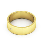 10K Yellow Gold 6mm flat diamond wedding band - DELLAFORA