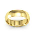 10K Yellow Gold 6mm half round comfort fit wedding band - DELLAFORA
