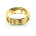 10K Yellow Gold 6mm half round comfort fit wedding band - DELLAFORA