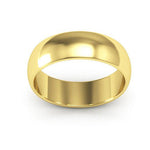 10K Yellow Gold 6mm half round wedding band - DELLAFORA