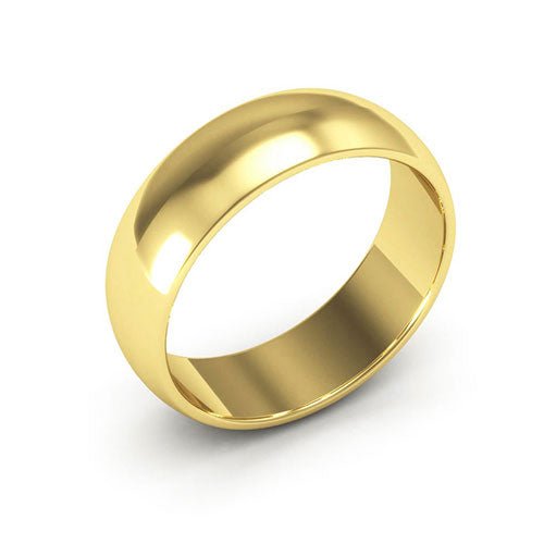 10K Yellow Gold 6mm half round wedding band - DELLAFORA