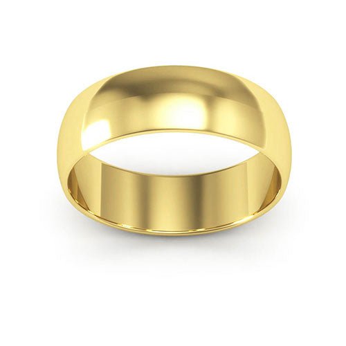 10K Yellow Gold 6mm half round wedding band - DELLAFORA