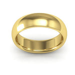 10K Yellow Gold 6mm heavy weight half round comfort fit wedding band - DELLAFORA
