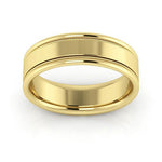 10K Yellow Gold 6mm milgrain raised edge design comfort fit wedding band - DELLAFORA