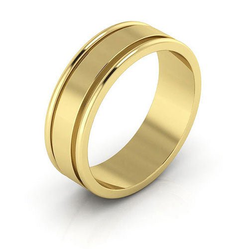 10K Yellow Gold 6mm raised edge design wedding band - DELLAFORA