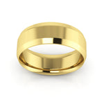 10K Yellow Gold 7mm beveled edge comfort fit wedding band - DELLAFORA