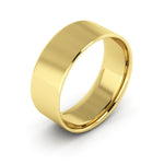 10K Yellow Gold 7mm extra light flat comfort fit wedding bands - DELLAFORA