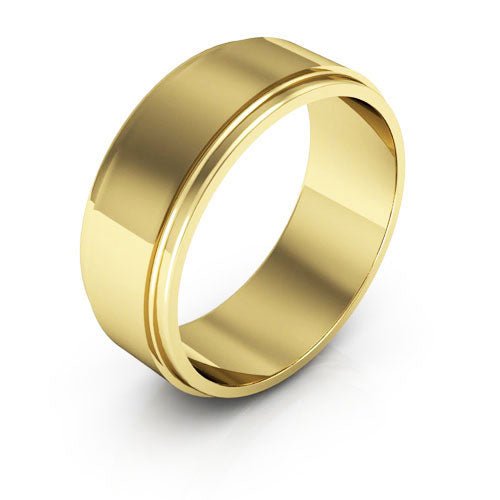 10K Yellow Gold 7mm flat edge design wedding band - DELLAFORA