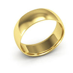 10K Yellow Gold 7mm half round comfort fit wedding band - DELLAFORA
