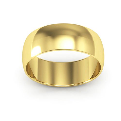 10K Yellow Gold 7mm half round wedding band - DELLAFORA