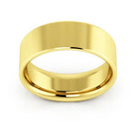 10K Yellow Gold 7mm heavy weight flat comfort fit wedding band - DELLAFORA