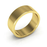 10K Yellow Gold 7mm heavy weight flat wedding band - DELLAFORA