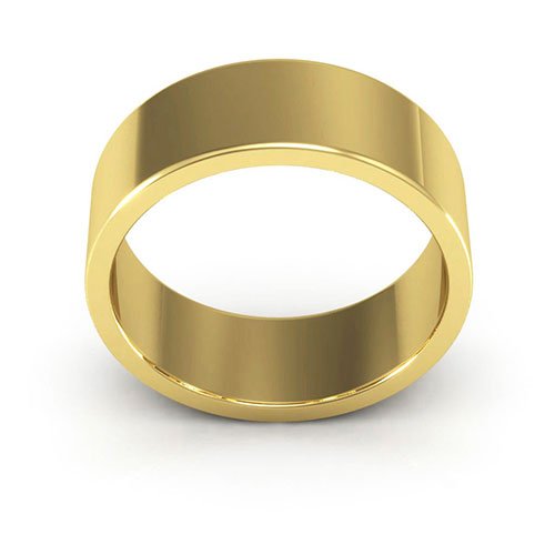 10K Yellow Gold 7mm heavy weight flat wedding band - DELLAFORA
