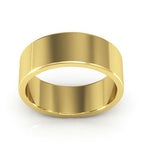 10K Yellow Gold 7mm heavy weight flat wedding band - DELLAFORA